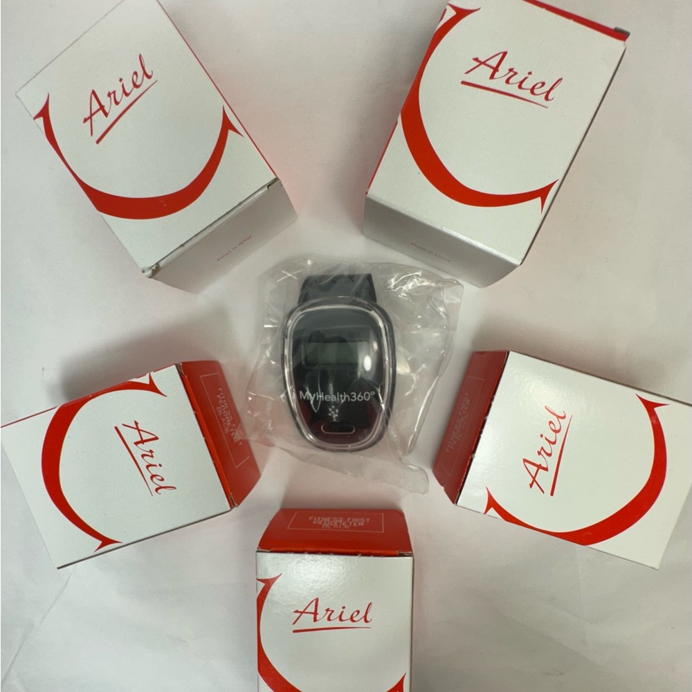 Bundle Of 5 NIB Ariel MyHealth360 Black Pedometers